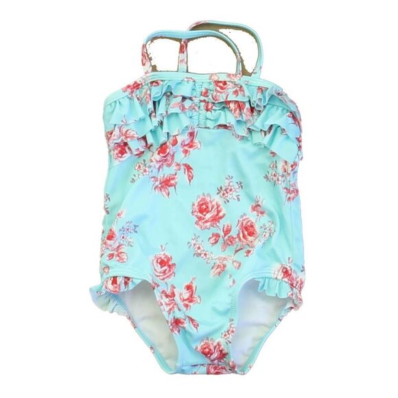 NWOT Janie & Jack Floral Ruffle One Piece Swimsuit Bathing Suit Baby Girl 18-24